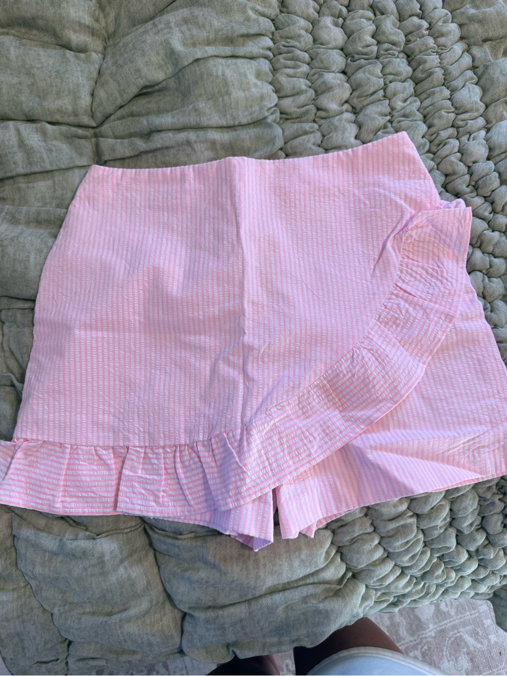 Lilly Pulitzer Pink and White Striped Seersucker Skort